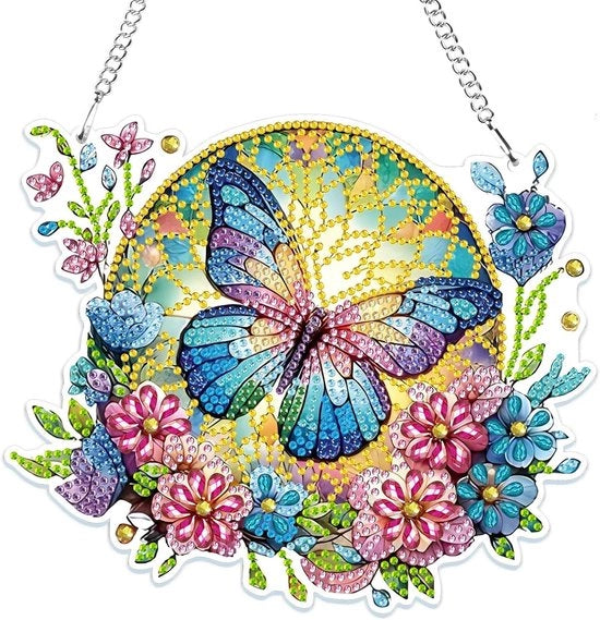 Decorazione per Parete con Fiori e Farfalle con Catena DIY per Adulti e Bambini, Animali, Giardino, Casa, Regalo
