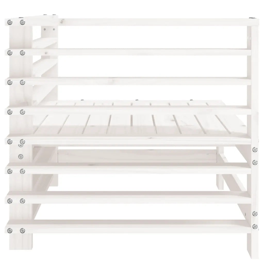 Divani Angolari da Giardino 2 pz Bianchi Legno Massello di Pino 825633