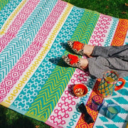 Tappeto da giardino impermeabile colorato - panno leggero in plastica per giardino - terrazza - plancia da bagno - picnic - ripiegabile - 180 x 120 cm