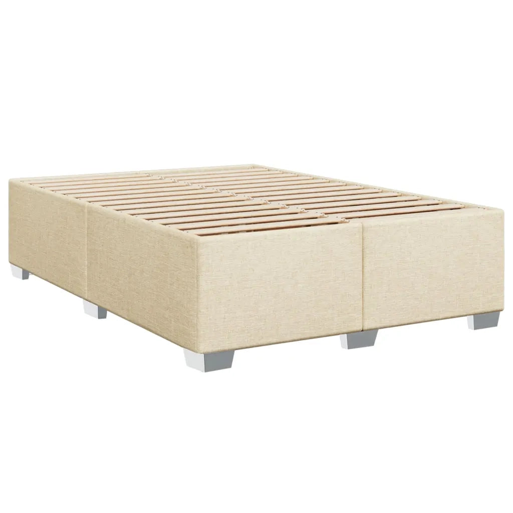 vidaXL Giroletto a Molle con Materasso Crema 140x200 cm in Tessuto