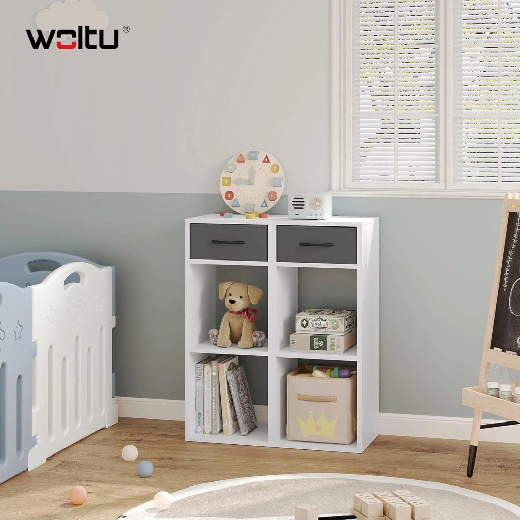 Libreria da Terra, Unità di Stoccaggio a Cubo a 3 Livelli con Cassetto, Unità di Scaffale in Piedi Scaffale a Cubo Aperto, per Studio, Camera da Letto e Soggiorno, Rovere chiaro, SK055hei