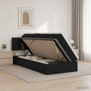 Letto con contenitore e materasso Nero 100 x 200 cm Velluto 3458540