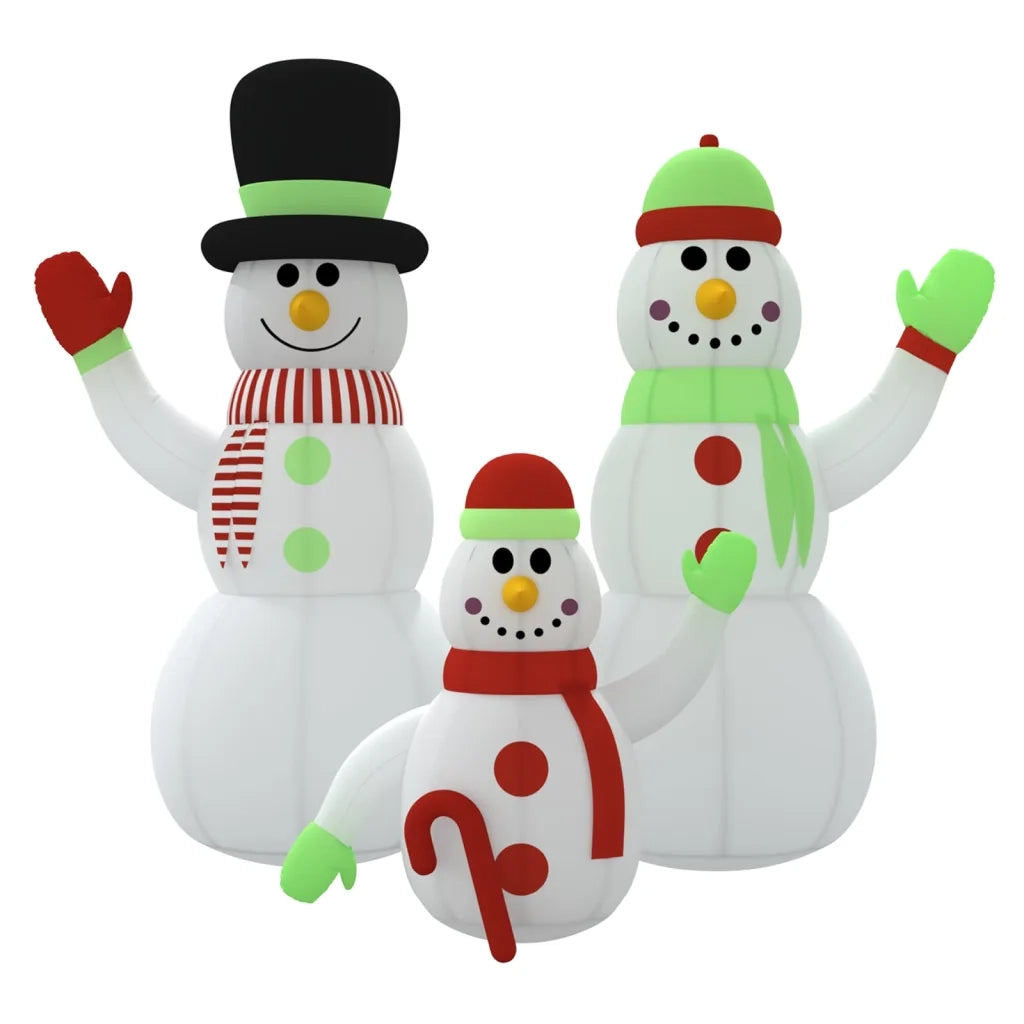 Famiglia di pupazzi di neve gonfiabili con LED 500 cm 345388