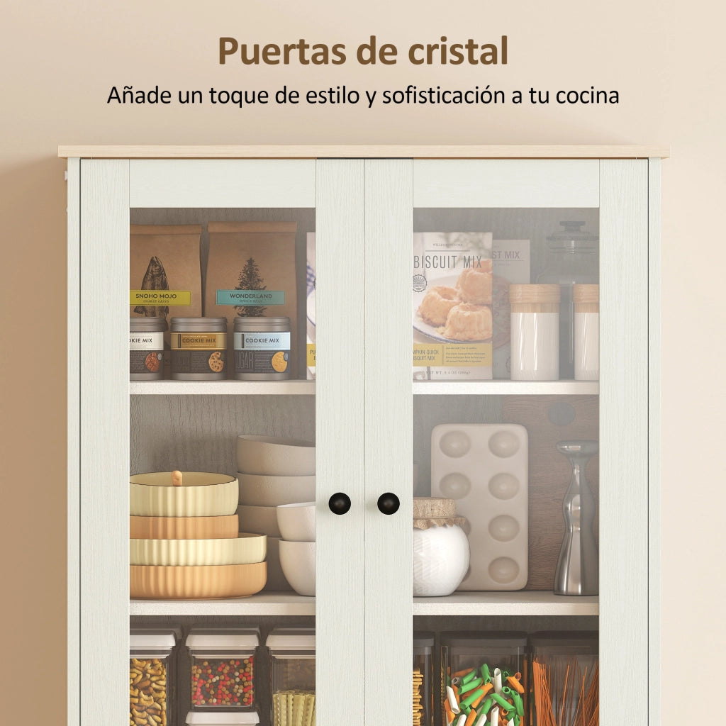 Mobile da Cucina con Ante in Acrilico e Cassetto ¨C Zephmum ¨C 76x40x182,5 cm Crema
