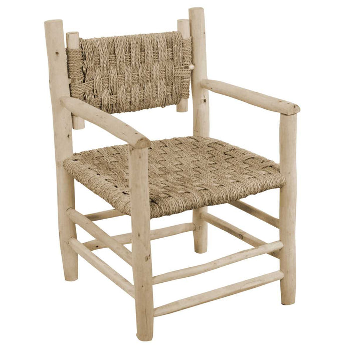 Sedia da Giardino 55x55xh84 cm in Legno Seduta Impagliata Naturale