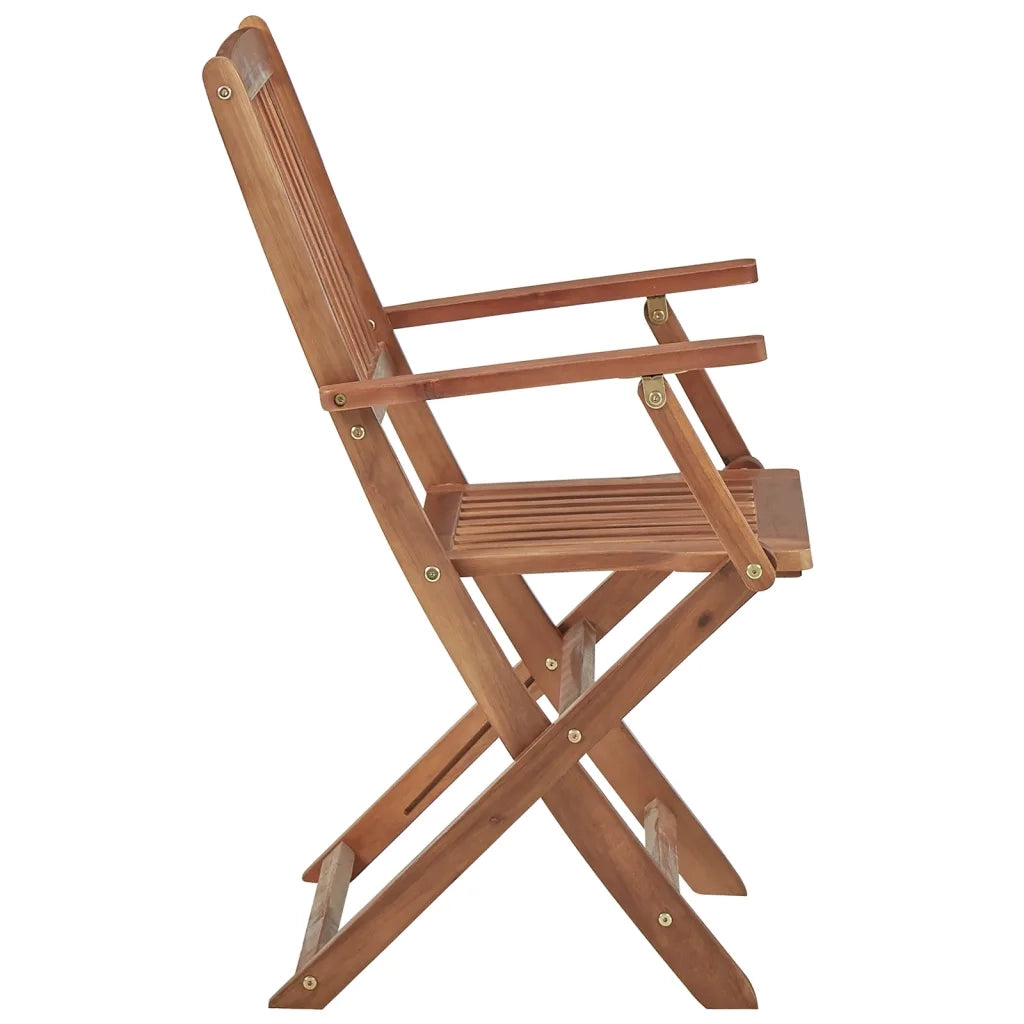 Sedie da Giardino Pieghevoli 8 pz con Cuscini Massello Acacia 3075090