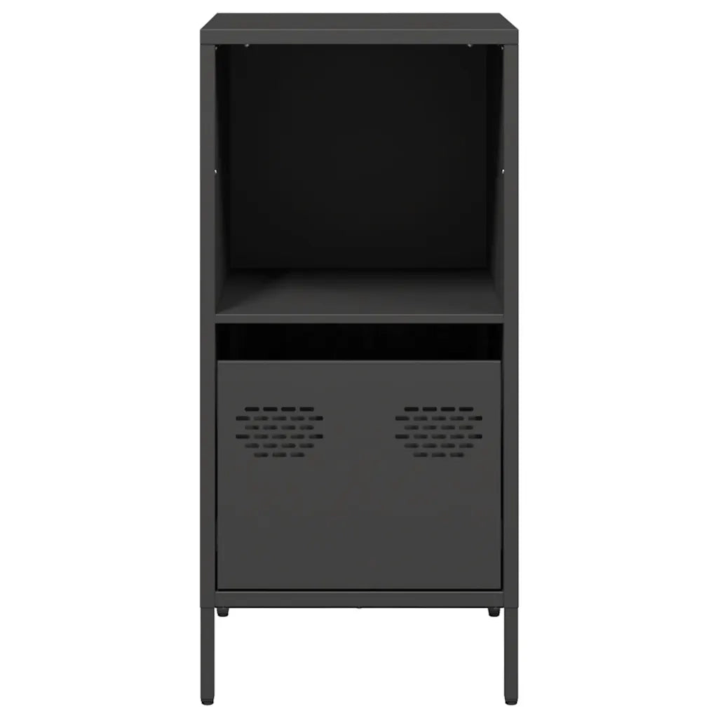 Credenza Nera 35x39x73,5 cm in Acciaio Laminato a Freddo