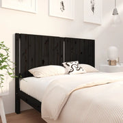 Testiera per Letto-Testata-Testiera Decorativa Nera 145,5x4x100cm in Legno Massello di Pino 250516