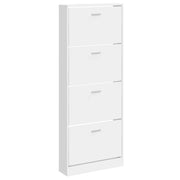 Scarpiera | Mobile per scarpe Bianco Lucido 59x17x150 cm in Legno Multistrato