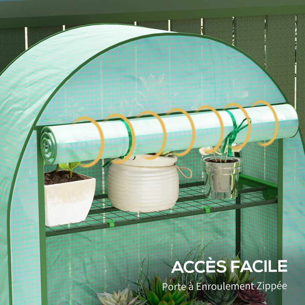 Serra da balcone con ripiani 4 livelli ¨C zephmum ¨C verde 105x45x160 cm