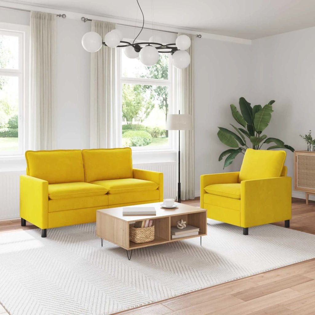 Set di divani 2 pcs Giallo Velluto