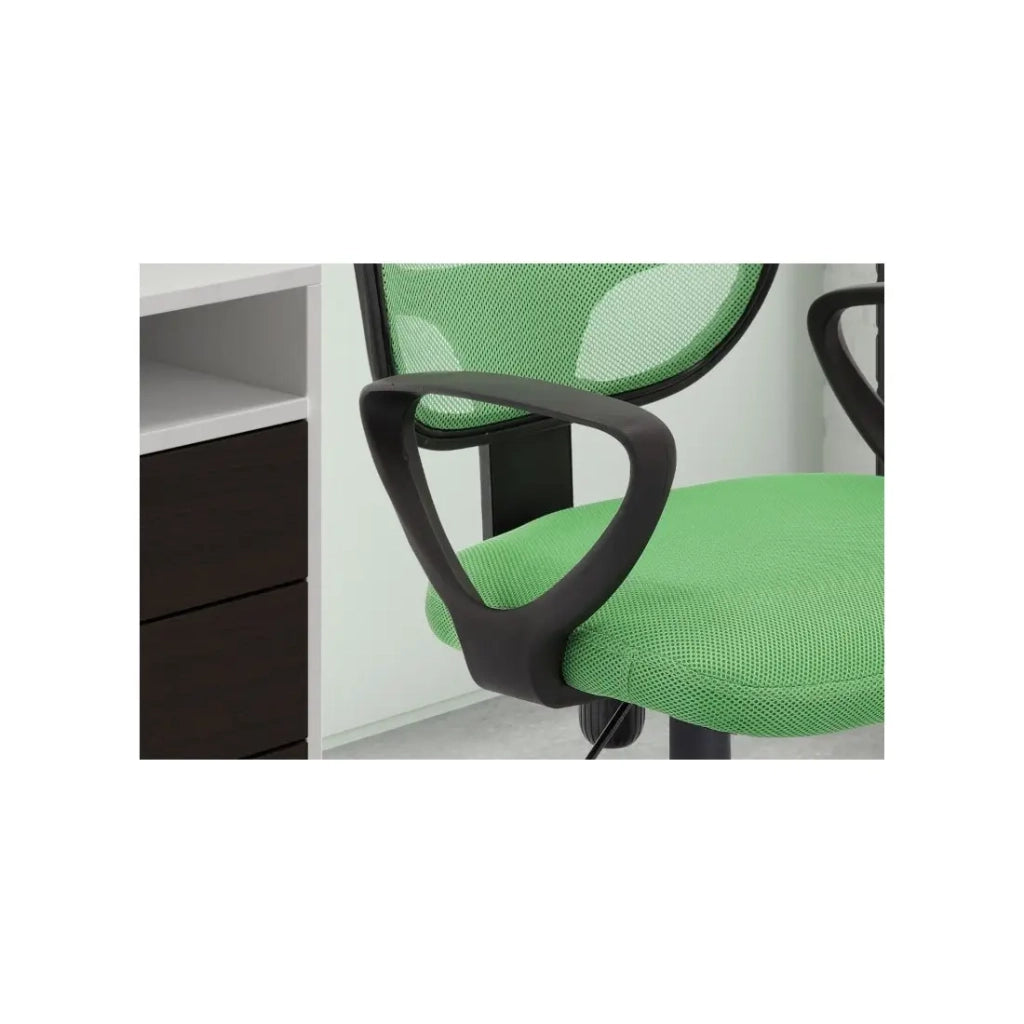 Sedia da ufficio IPOLIST in tessuto a rete verde, ideale per un ufficio confortevole e moderno