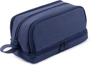 Penne organizzatore multifunzionale con 4 cassette - borsa per scrittura e accessori per bambini e adulti - tessuto Oxford - per strumenti da disegno, cosmetici, piccoli accessori (blu marino)