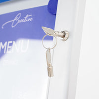 Espositore a Leggio con Piantana 51,4x79 cm in Alluminio con Led Porta Menù Silver