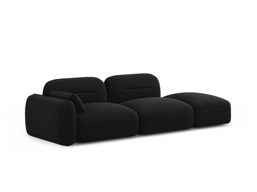 Cosmopolitan Design - Divano modulare destro "Sydney" 3 posti in velluto nero 