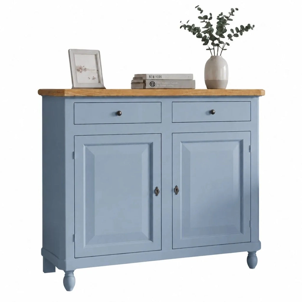 Credenza carta da zucchero shabby 2 porte 2 cassetti 104x43x98 - Mobili 2G