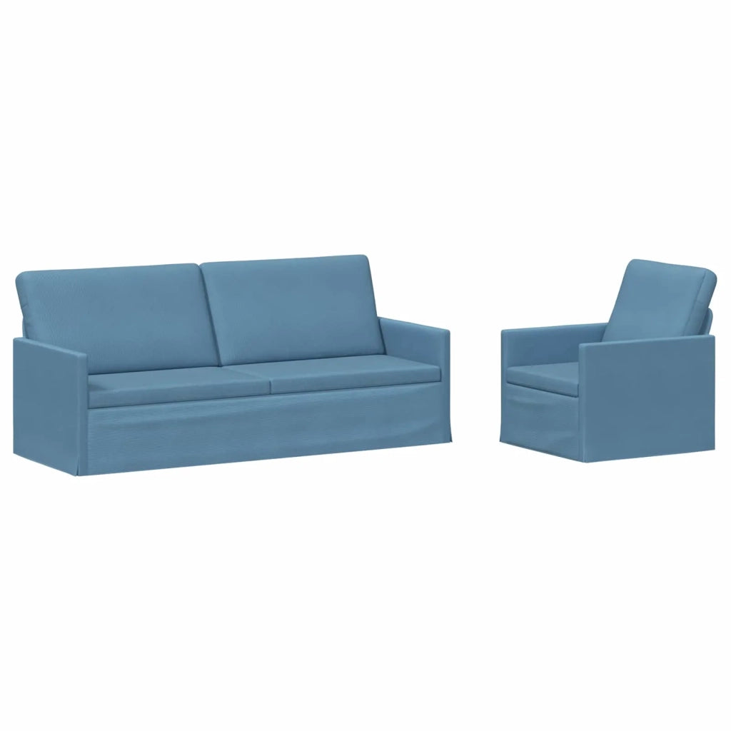Set di divani 2 pcs Blu Tessuto in Cords 3433257
