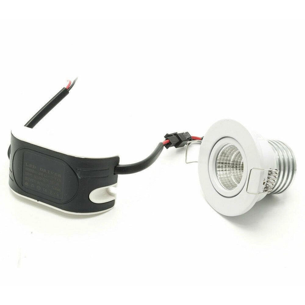 Trade Shop - Faretto 1 Led Cob Incasso 3 Watt 270lm Orientabile Luce Calda Fredda Naturale -