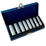 Trade Shop - Set Di Chiavi Bussola Lunghe Da 1/4 Chrome Vanadium 6 - 13 Mm 8 Pezzi Candelette -