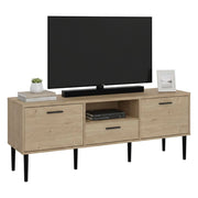 Mobile porta TV elie, Credenza da soggiorno, Armadio basso per TV, Base parete attrezzata, 147x40 h57 cm, Rovere