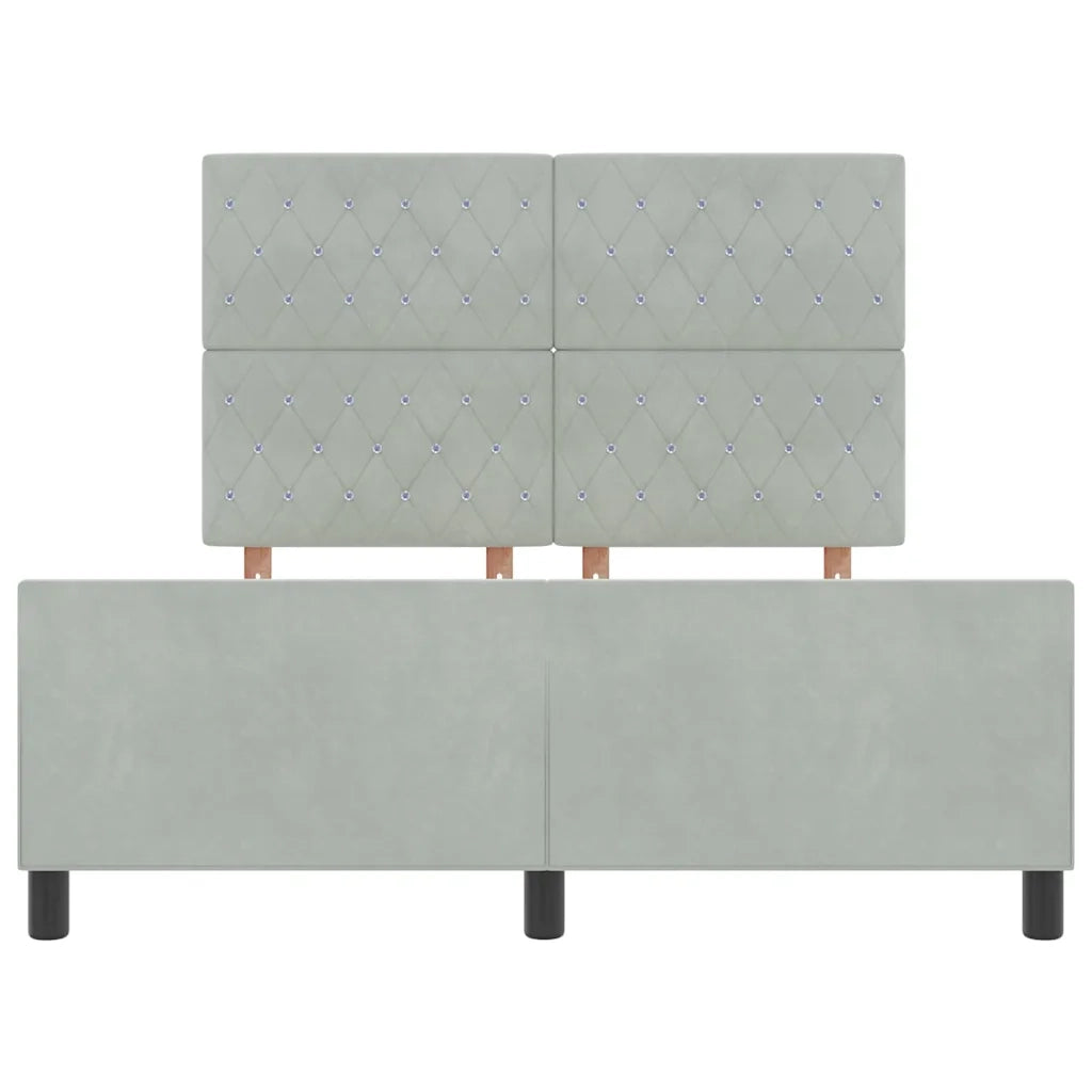 Letto a molle con testiera Grigio chiaro 160 x 200 cm Velluto 3344885