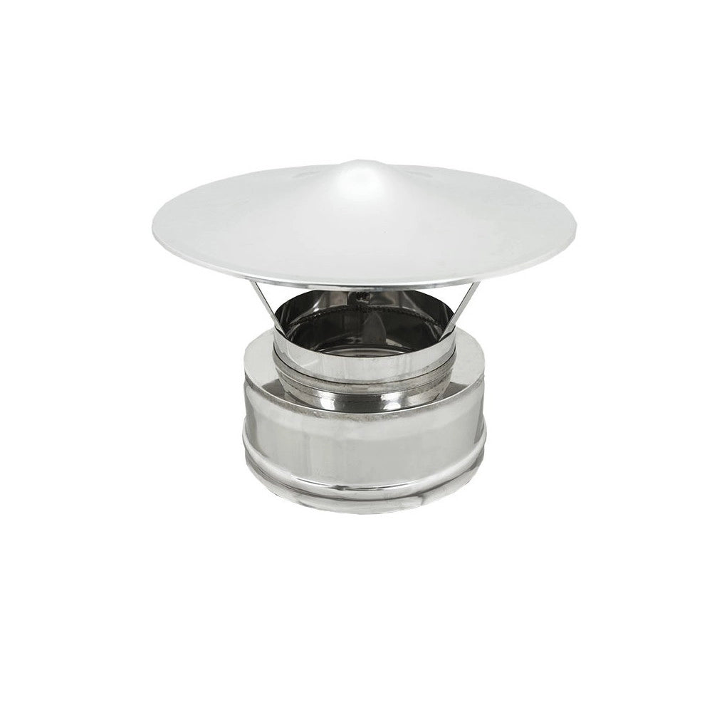 Fumaiolo da 130-180mm tipo cinese inox aisi 304 base tonda doppia parete