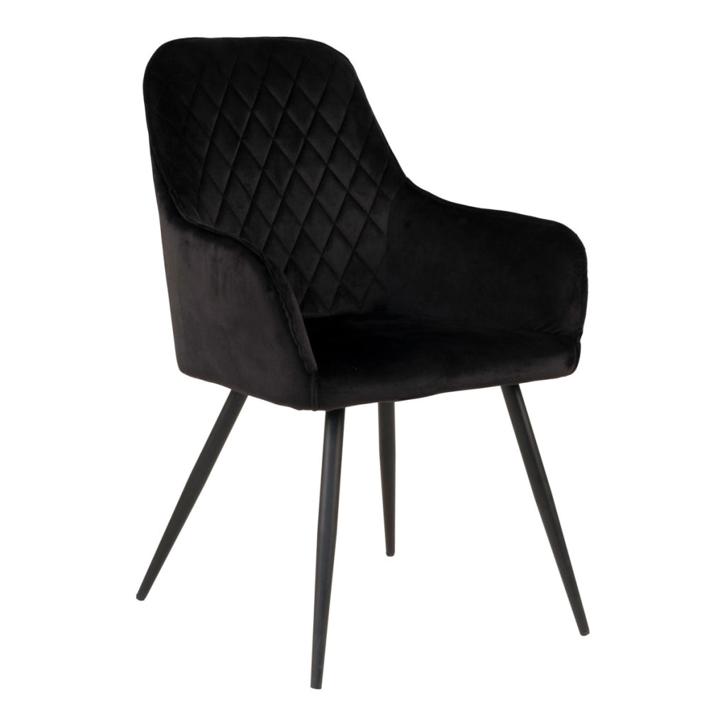 Set di 2 Sedie Harbo, Nero, Velluto, 65x57x87 cm