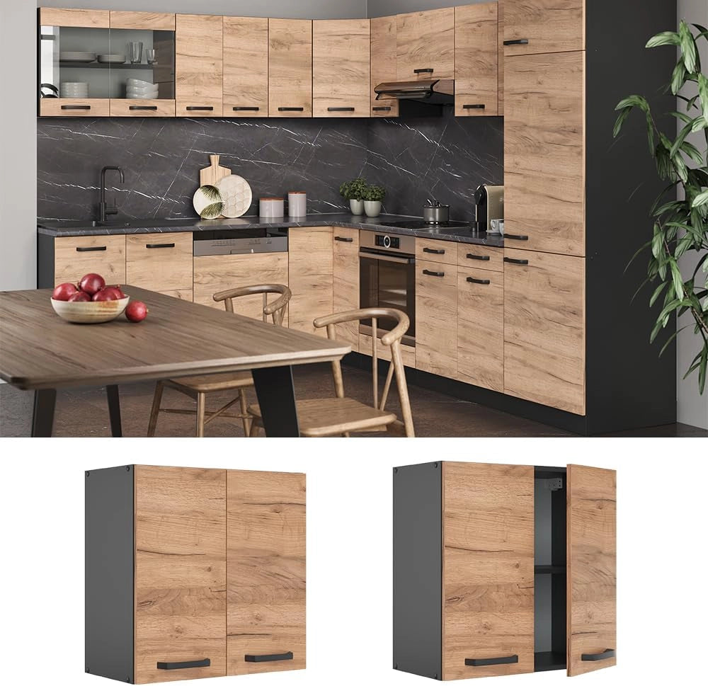 Pensile da cucina R-Line, Quercia dorata, 60 cm, per la libera combinazione all'interno di sistemi cucina modulari
