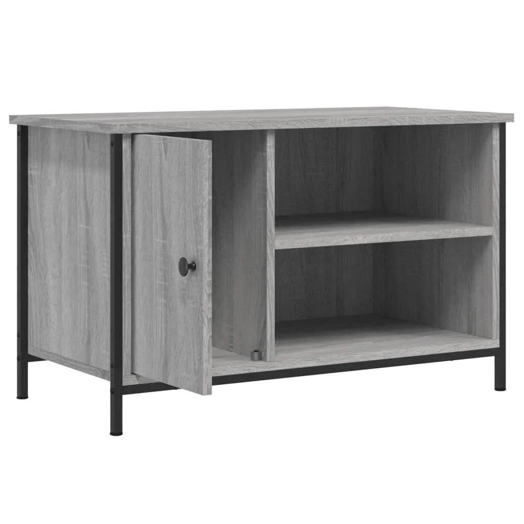 Mobile TV multimediale mensola TV credenza TV sala da pranzo soggiorno camera da letto Sonoma 80 x 40 x 50 cm legno ingegnerizzato grigio 02_0028473