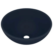 Lavandino-Lavello Lusso Rotondo Blu Scuro Opaco 32,5x14 cm in Ceramica