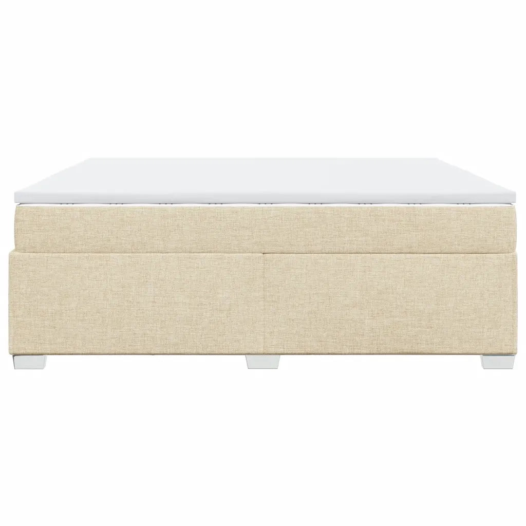 Giroletto a Molle con Materasso Crema 200x200 cm in Tessuto 3285163