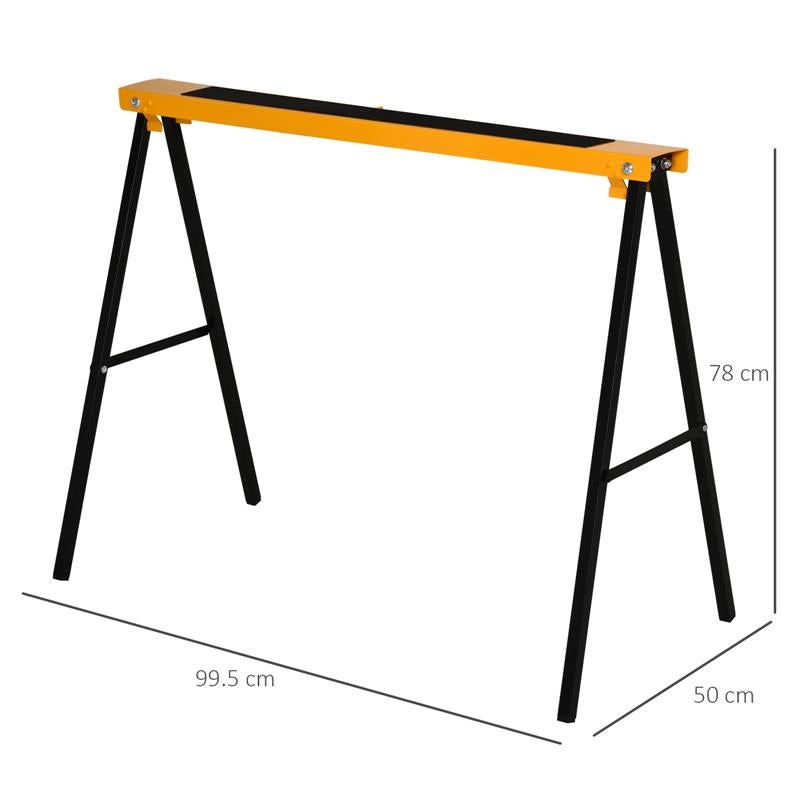 SET DI 2 CAVALLETTI PIEGHEVOLI CAVALLETTO PER LEGNA ANTISCIVOLO ARANCIONE