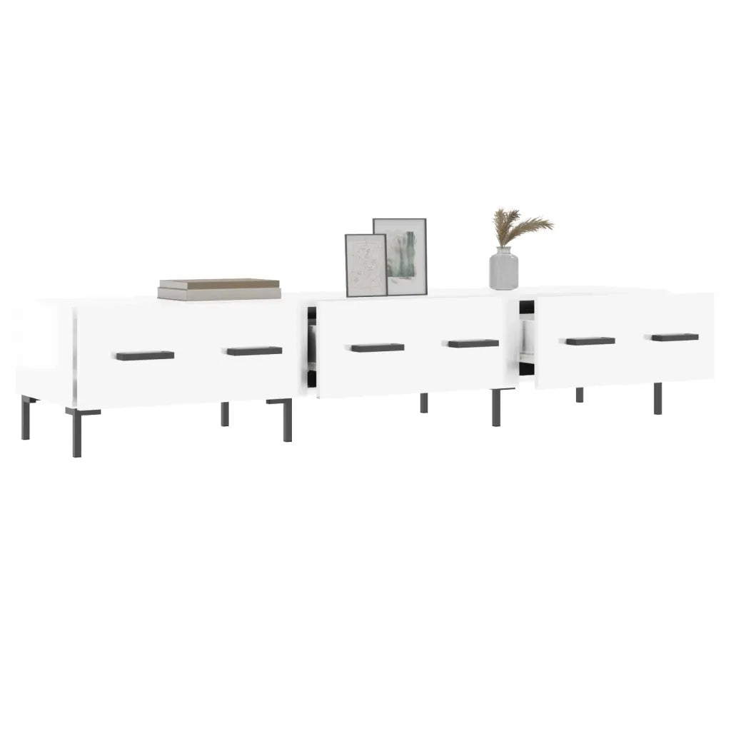 Mobile Porta TV Bianco Lucido 150x36x30 cm in Legno Multistrato 829158