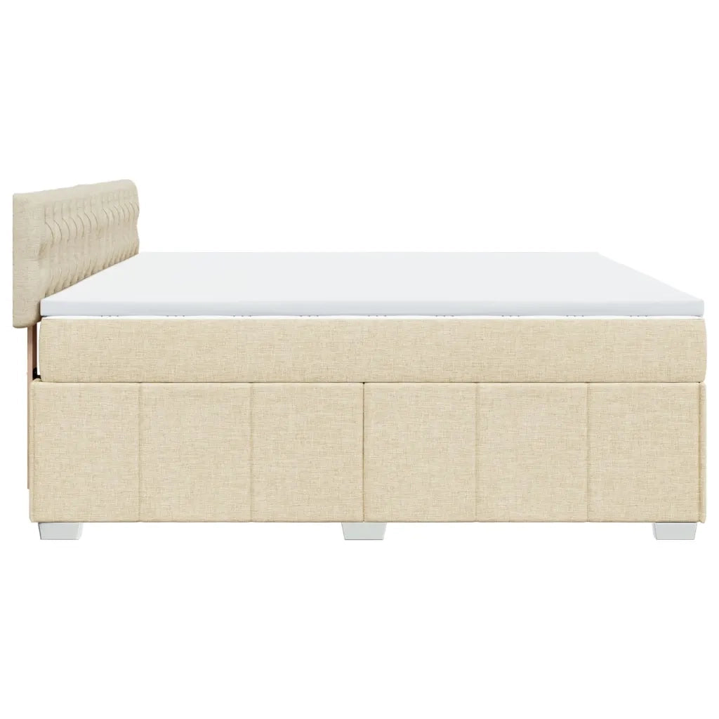vidaXL Giroletto a Molle con Materasso Crema 180x200 cm in Tessuto