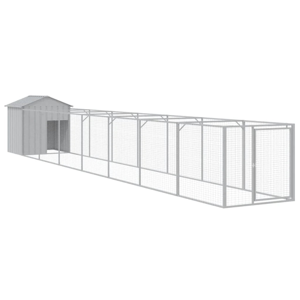 Cuccia per cani con tetto trasparente, acciaio zincato grigio 02_0043526