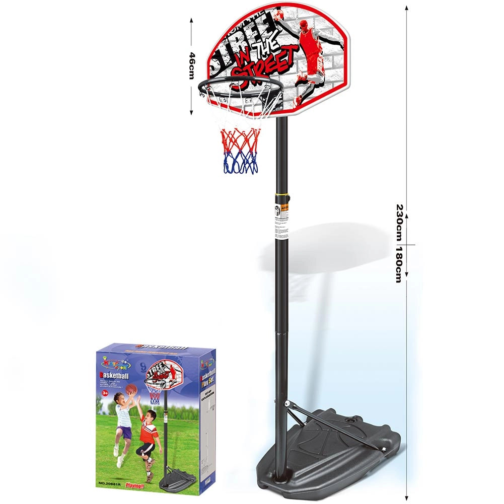 Basket Canestro Piantana Per Bambini Altezza Regolabile 230cm Base Riempibile