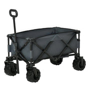 CARRELLO DA GIARDINO CARICO MAX 70KG CON MANIGLIA TELESCOPICA IN METALLO E TESSUTO OXFORD 108X55 CM, GRIGIO