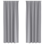 Tende Oscuranti | Tende Blackout con Anelli 2 pz Grigio chiaro 260 x 140 cm