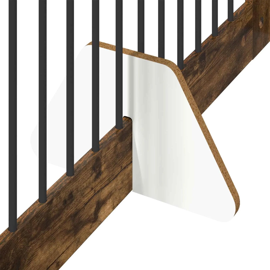 Cancello per cani con supporti 2 pcs Rovere Fumo 100 x 80 cm 892057