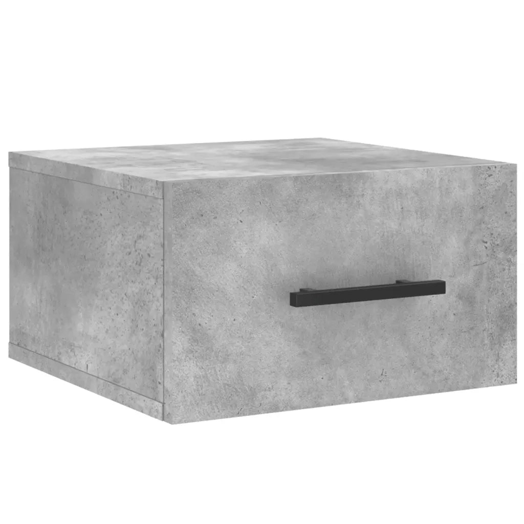 Comodino a Muro Grigio Cemento 35x35x20 cm