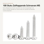 Viti a tappo Torx 100 pezzo - M5 x 12 mm - Viti a tappo Torx - Viti a tappo rotonde - In acciaio inossidabile - Buona tenuta