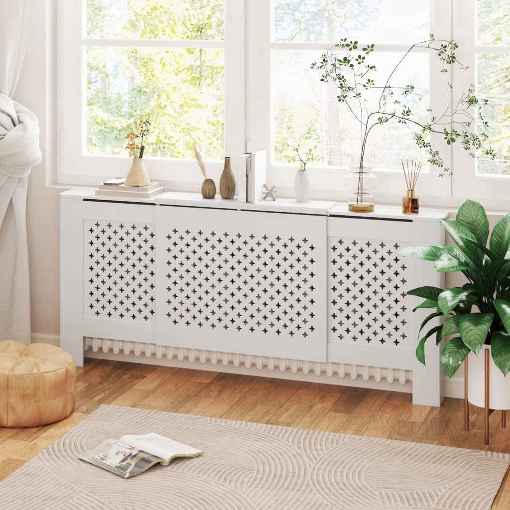 Mobile copririscaldatore regolabile ¨C zephmum ¨C bianco 136-200x21.5x91.7 cm
