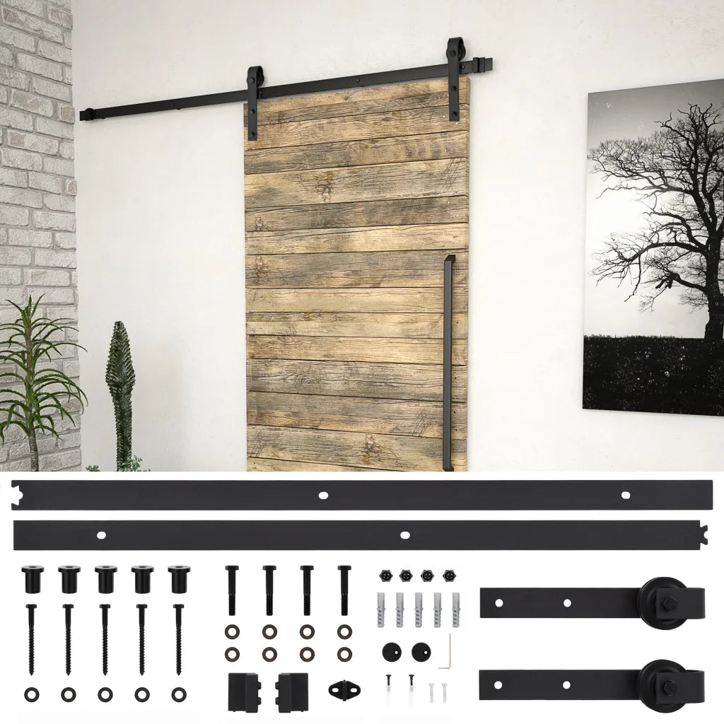 Kit di Binari per Porte Scorrevoli SKIEN 183 cm Acciaio Nerocod mxl 71053