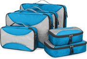 Set di viaggio, borse pieghevoli per abbigliamento, abbigliamento, scatola cubo, scarpe, borse da viaggio, bagaglio per vacanze, viaggi, blu, Modello Koffer
