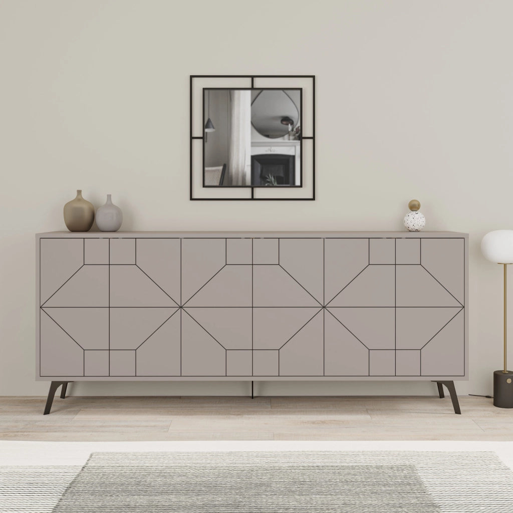 Credenza in legno "Dune" - 184 x 35 x 77 cm - Marrone moka chiaro
