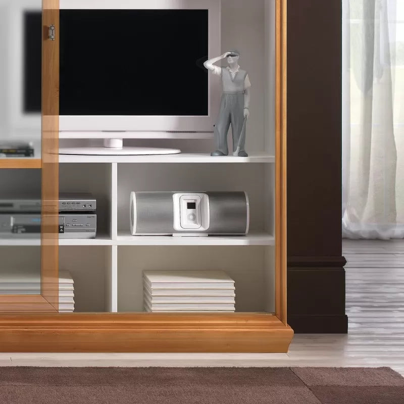 Libreria porta tv 2 porte scorrevoli classica in legno 244x42x217 (688) - Mobili 2G