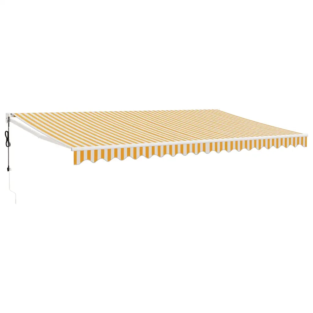 Tenda Sole Automatica Retrattile Gialla e Bianca 5x3 m 3154485