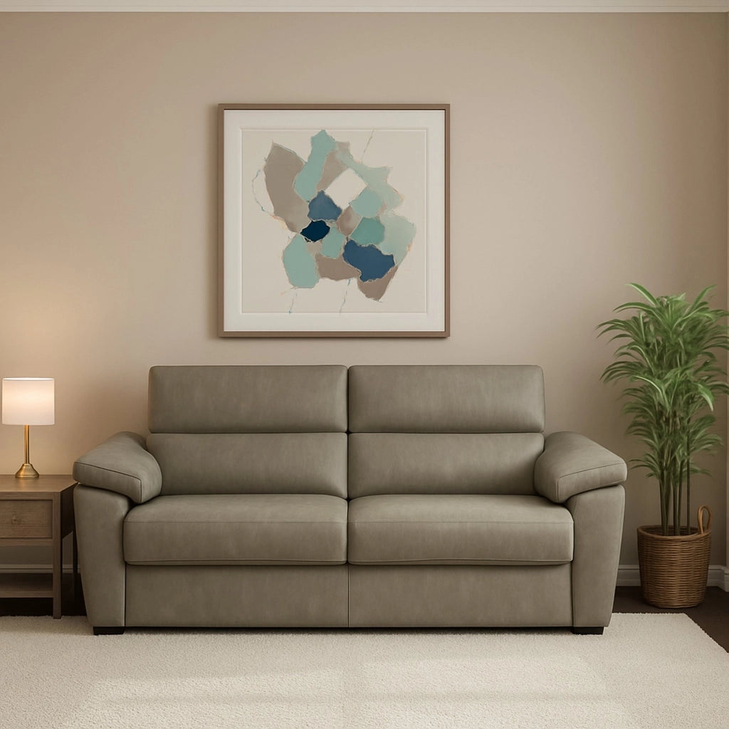 Salorno, Divano Letto 2 Posti Sfoderabile Made in Italy, 185x95 cm Grigio Tortora