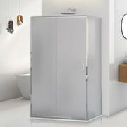 Box doccia 3 lati 70x100x70 con porta scorrevole e vetro stampato  Tay