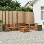 Set di divani da esterno 7 pz Naturale Legno di Acacia Massello 3383047
